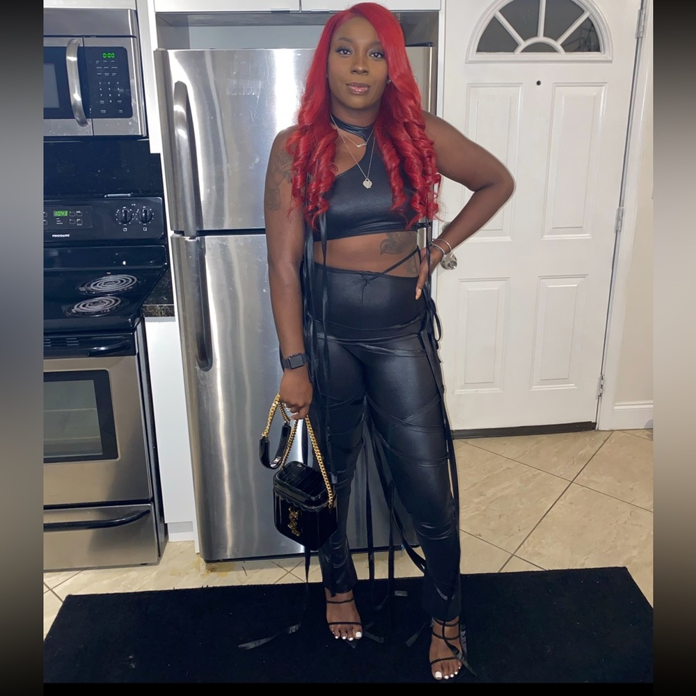 Black two piece pants set